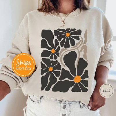 Boho Wildflower Flower Sweatshirt Womens Gift