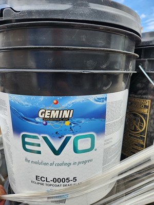 Gemini  Evo  Eclipse Interior Water-Borne Topcoat Clear, Dead Flat, 5 Gallon