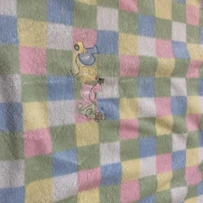 PARENTS CHOICE Pastel Square Blocks Checks Baby Crib  Duck Bear BLANKET 