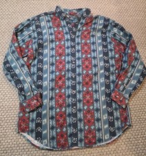 Vintage Woolrich Flannel Shirt Mens Large Aztec Western Print USA Made Button-Up