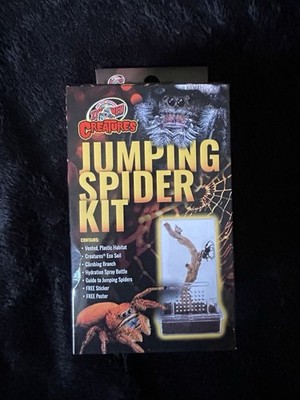 Zoo Med Jumping Spider Kit Habitat Egg Shell Wood Branch Spray Bottle Guide Set