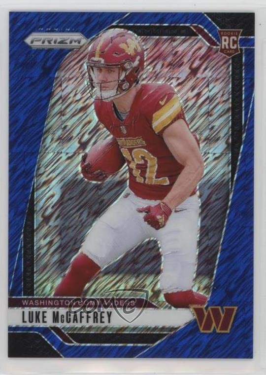 2024 Panini Prizm Rookies Blue Shimmer 6/25 Luke McCaffrey #367 Rookie RC 0xh3