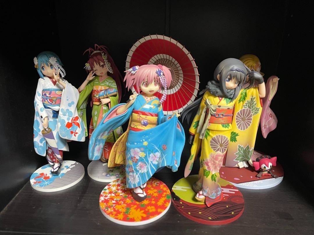 最終値下げ］まどか☆マギカ舞妓、晴れ着フィギュア五体セット。バラ売可 最終値下げ］まどか☆マギカ舞妓、晴れ着フィギュア五体セット