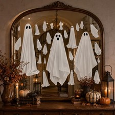 Halloween White Ghost Window Mirror Clings Decal 25.6", Ghosts 01