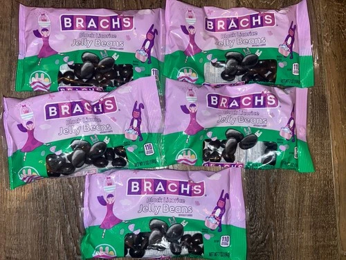 Brachs Jelly Beans Black Licorice Easter 5-Bags 7 oz. Each Candy ~ Exp 12/2027