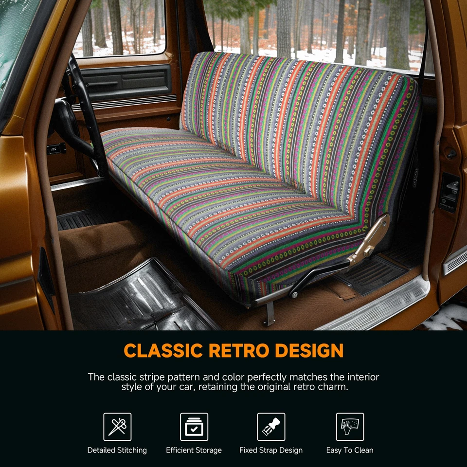 Pickup Truck Saddle Blanket Bench Seat Cover Full Size For Jeep J-10 1963-1987 - Image 4 of 4