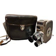 Vintage Keystone K-4C Electric Eye Triple Lens Model 8mm Movie Camera With Case