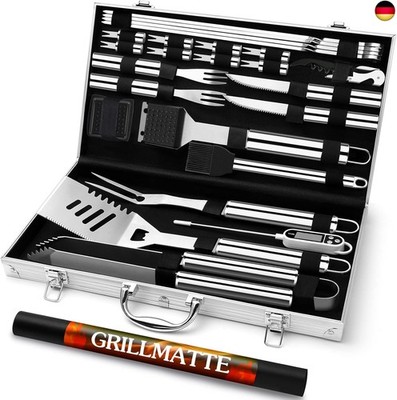 Grilliance 26 Pieces Stainless Steel Barbecue Accessories Set High-Quality BBQ