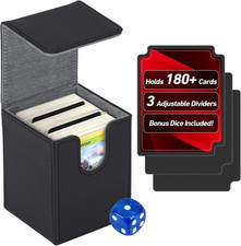 180 Card Deck Box with Magnetic Closure, PU Leather MTG Commander Deck Case Hol