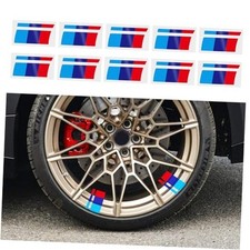 Red-Blue-Blue Color Wheel Rim Decal Stripes Set Sport Stickers, Auto Racing