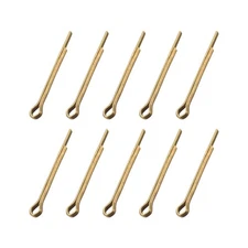 Split Cotter Pin - 2.5mm x 25mm Solid Brass 2-Prongs Gold Tone 10Pcs