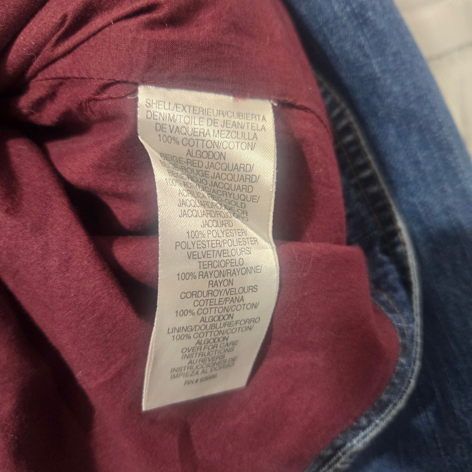 August Max Womens Patchwork Denim Jacket Velvet C… - image 6