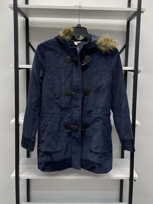 Brooks Brothers coat size 4 corduroy toggle quilted hood blue cabincore chore