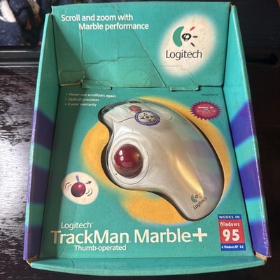 Logitech Trackman Marble+ Plus Mouse - Windows 98 Thumb Operated USA