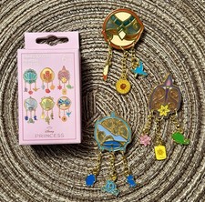 Disney Princess Stained Glass Dangling Charms Enamel Pin - YOU CHOOSE (w/ Box)