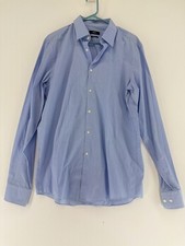 Hugo Boss Sharp Fit Dress Shirt Blue Micro Check Men's 16 36/37