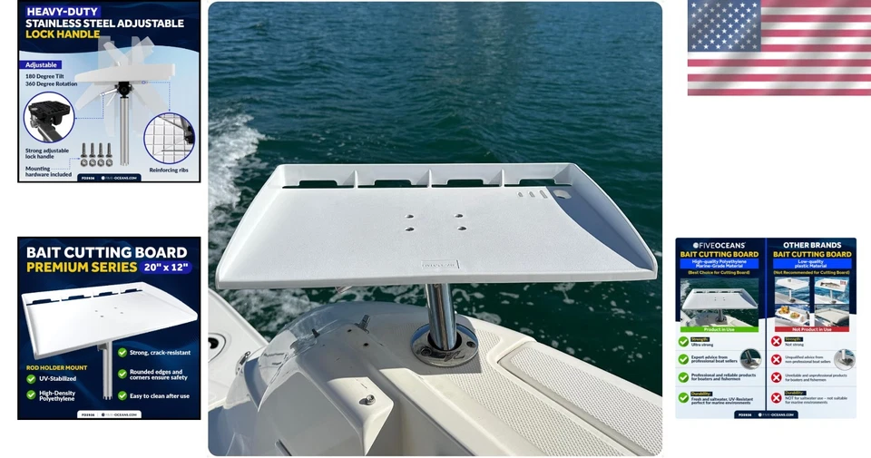 Suporte para haste de barco tábua de corte - armazenamento de alicate e fenda para faca - Imagem 2 de 4