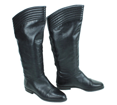 Gianni Gregory Stiefel Boots Gr. 40 Leder schwarz Vintage Boho 80's Damen FS51