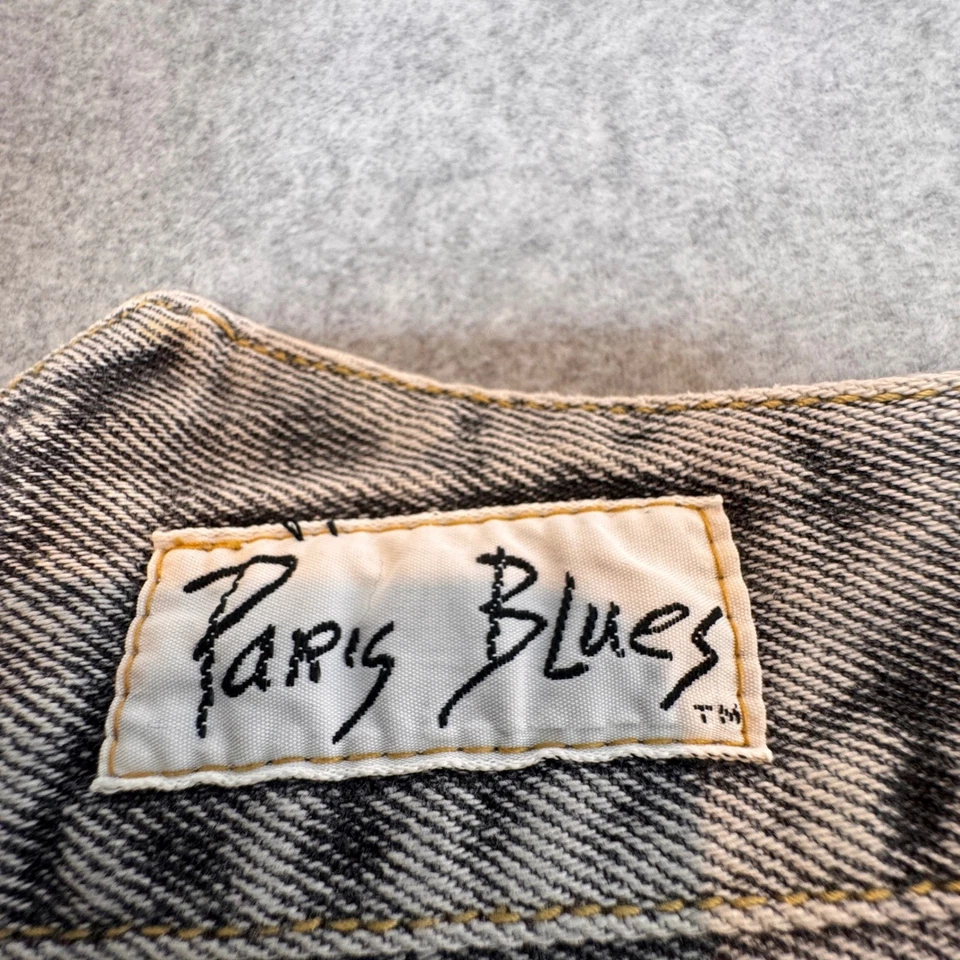 Pantalones de mezclilla Y2K lavado ácido flecos vintage llamativos azules París talla 5 años 90 Grunge Core Foto 4 de 4