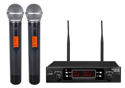 200-Channel Wireless Microphones System, Dual UHF Metal Cordless Mic Set, Aut...