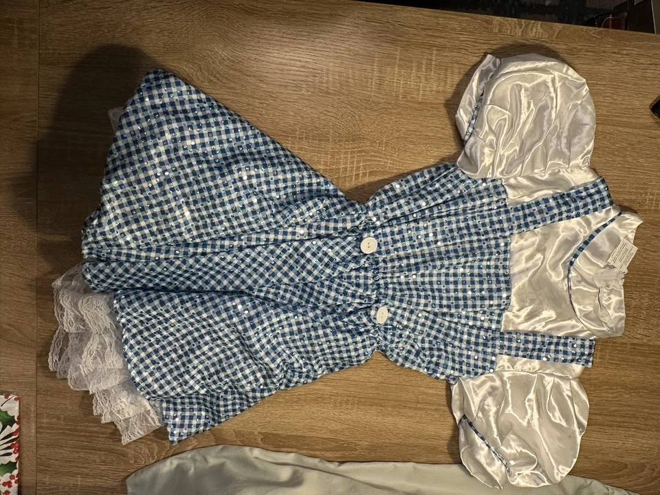 Vestido Disfraz Rubíes Dorothy Mago de Oz Niño Talla Mediana Lentejuelas  Foto 4 de 4