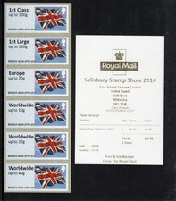 Union Flag MA13 No Overprint Ex. Salisbury Stamp Show 2014 A004 C/S of 6 Post Go