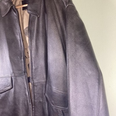 The Original James Dean Leather Jacket Mens XL Black Bomber The