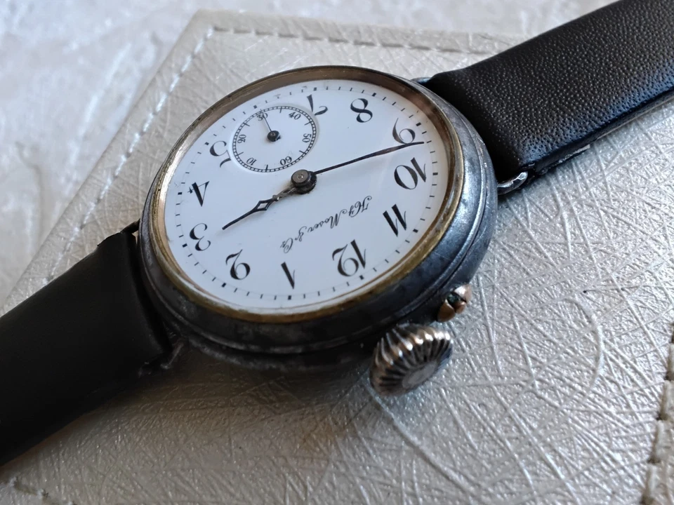 Reloj trinchera militar suizo Henry Moser & Cie, caja metálica pistola, número de serie bajo Foto 4 de 4