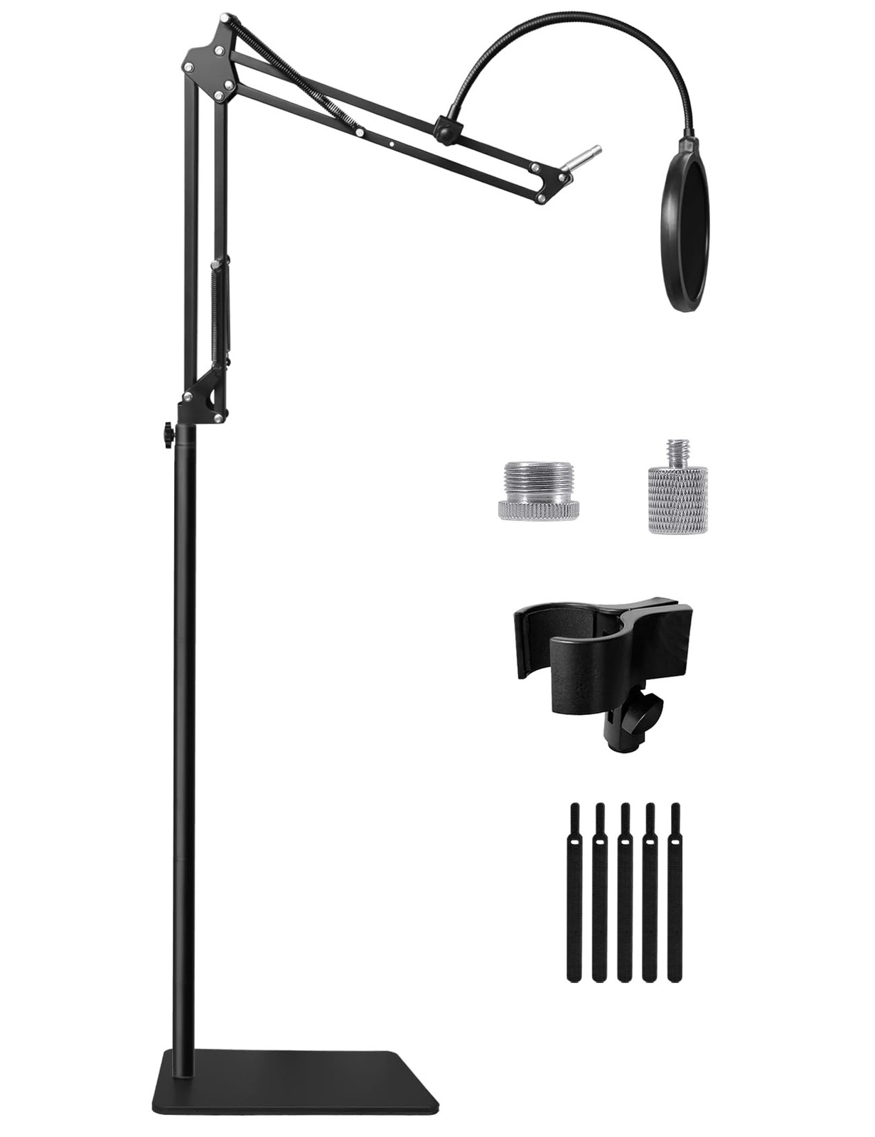 Bras de micro articulé pour Blue Yeti et SM7B avec support de table stable en acier