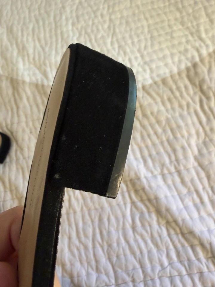 Banana Republic Black Suede Slide Sandals W/ Tassel Women’s Sz 10 - Image 3 of 4