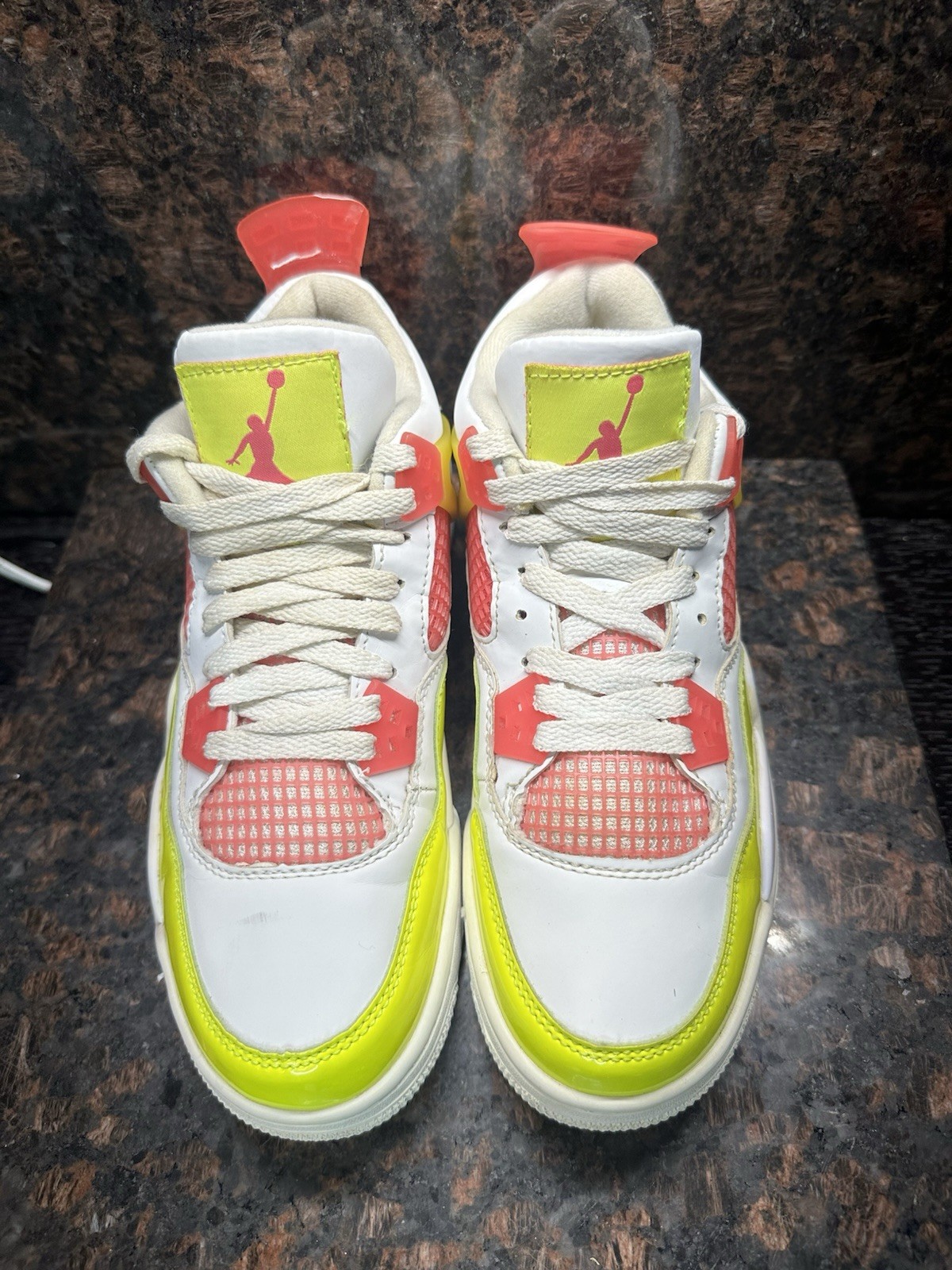 SAOLA NIKE AIR JORDAN 4 RETRO GS BIANCO LIMONE ROSA BAMBINA TAGLIA 5 5 CV7808 100