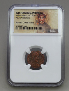 Weatern Roman Empire Valentinian I,AD 364-375 AE3 (Nummus)-NGC