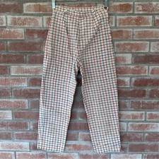 Vintage Sears High Waisted Plaid Pants Women  s XS Petite 24 1970s Girls 14 Retro