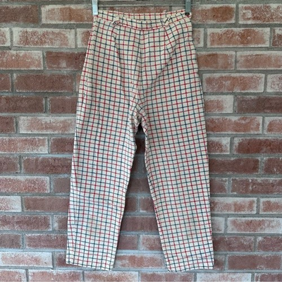 #ad Vintage Sears High Waisted Plaid Pants Women’s XS Petite 24 1970s Girls 14 Retro $28.00