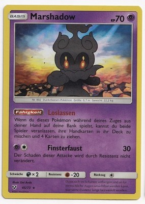 Pokémon Marshadow Holo Rare Schimmernde Legenden 45/73 EXC Deutsch