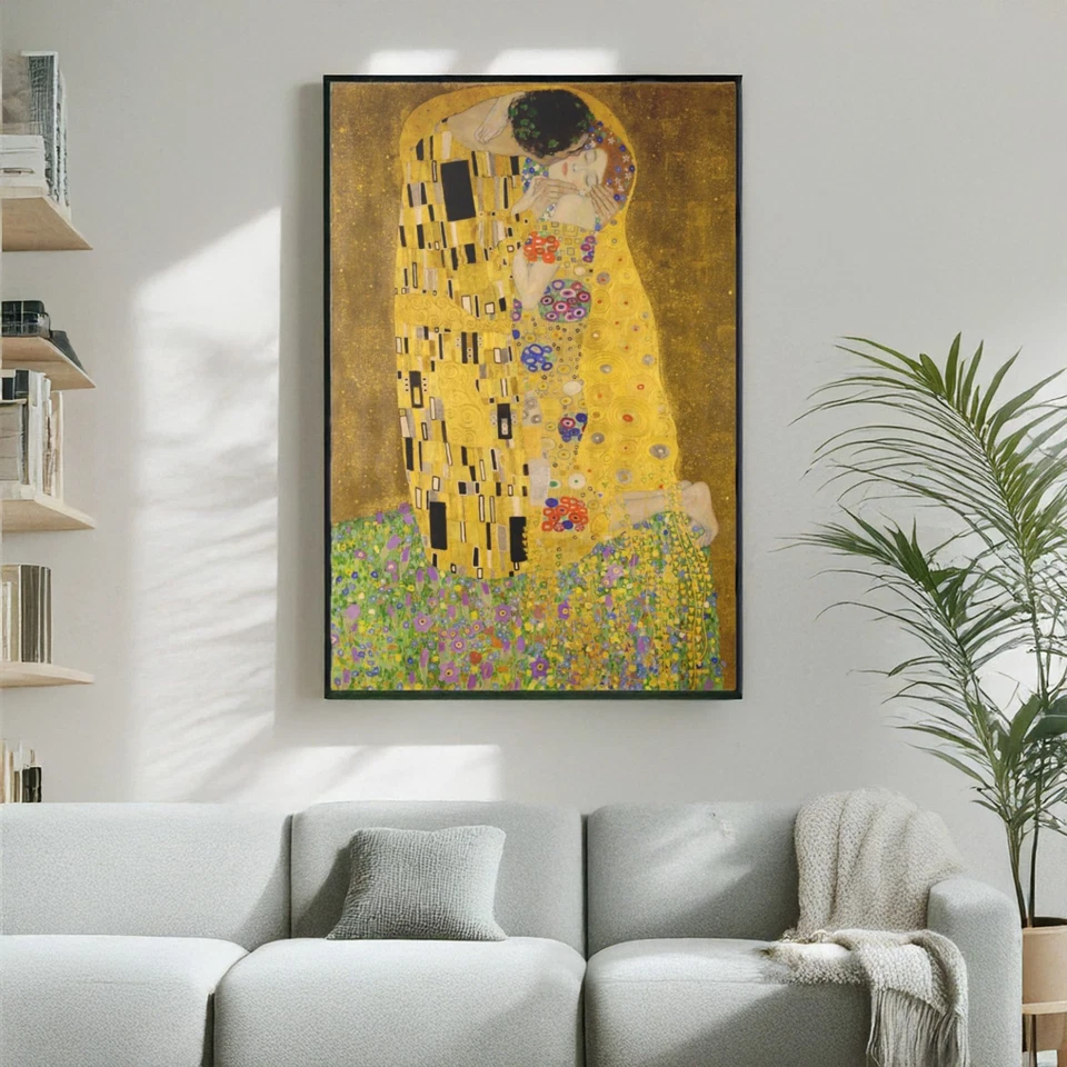 The Kiss by Gustav Klimt Print Reproduction - Canvas Wall Art - Home Decor Gift - Image 3 of 3
