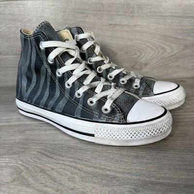 Converse Turnschuhe Damen grau UK Größe 5,5 Zebra hohe Plateauschuhe