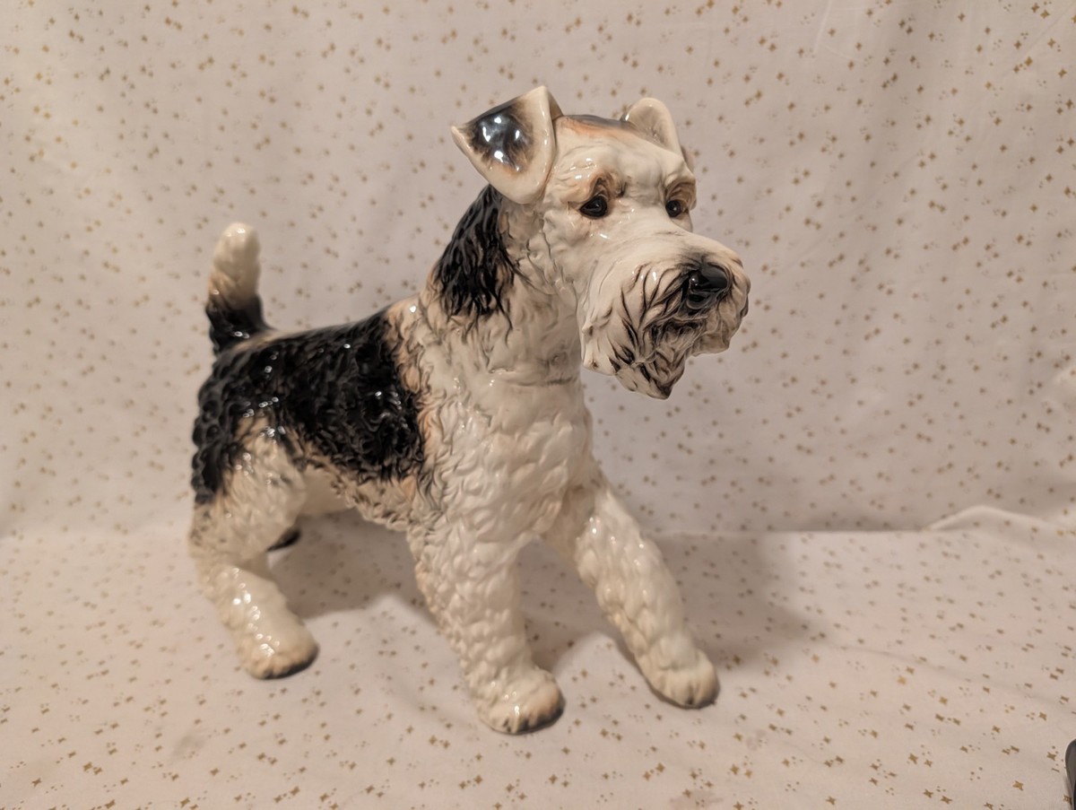 VTG LARGE! Goebel Wire Haired Fox Terrier Figurine Mid Century