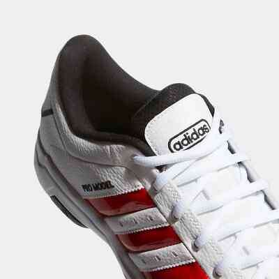 adidas Pro Model 2G Low Mens SIZE 10 Basketball Trainers White Red