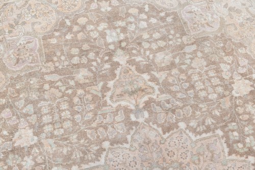 Alfombra Turca Oushak 204x280cm Vintage Color Desteñido Medallón Diseño Floral 6x9 - Imagen 10 de 12