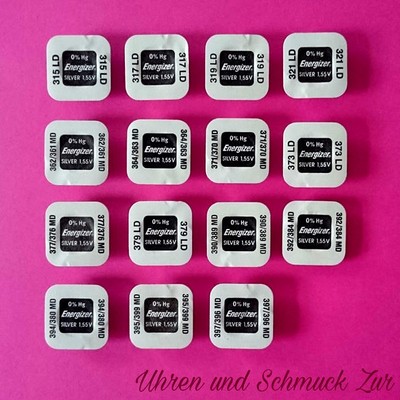 1x Energizer Uhren Batterie Knopfzelle aus 15 Typen 319 364