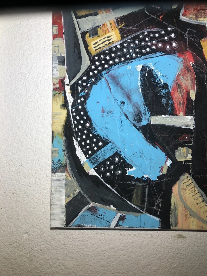 Pintura moderna abstracta original de S. Krul acrílico sobre lienzo 16x20 sin marco Foto 2 de 3