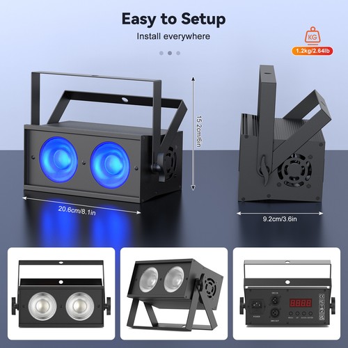 150W COB LED Par Light DMX Stage DJ Par Can Light Audience Blinder Spot Lighting - Picture 6 of 13
