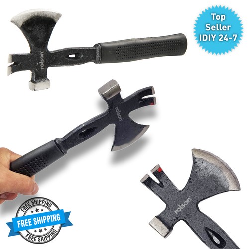 Rolson Multi Tool Hatchet Wood Axe Hammer Pry Bar Nail Puller Builder