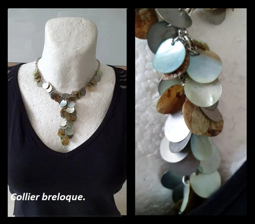 Collier Fantaisie Tour De Cou Argenté - 43cm, Occasion (peu Porté)