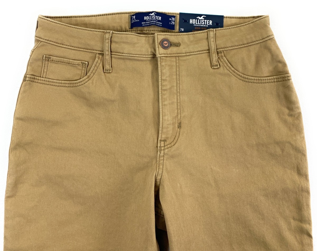 NWT Hollister Women's High Rise Super Skinny Stretch Khaki Brown