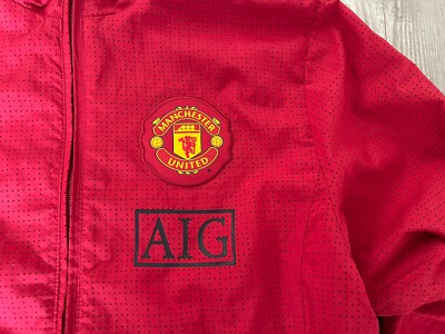 Nike Men's 2009-10 Manchester United Track Jacket Football Red Sz