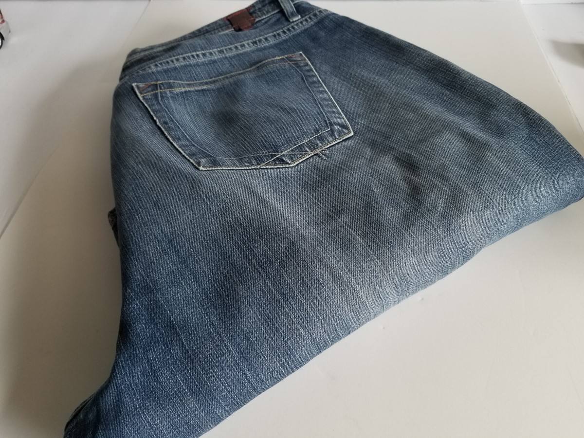 Worn Age Denim Men's Blue Jeans Size 42 X 32 Distressed