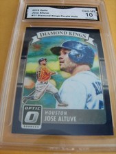 JOSE ALTUVE ASTROS 2016 OPTIC DIAMOND KINGS PURPLE HOLO # 11 GRADED  10  L@@@K