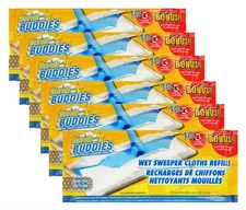 LOT 6  SCRUB BUDDIES WET SWEEPER CLOTHS REFILLS Quilted Texture, SWIFFER SWEEPER